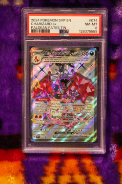 Pokemon TCG Charizard ex 074 Sv: Scarlet & Violet Promo Cards Holo PSA Grade 8 - Image 1