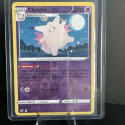 Pokemon TCG SWSH Rebel Clash Clefable Holo Rare Card #75/192 - Image 1