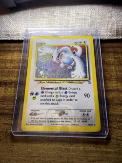 Pokemon TCG Lugia Neo Genesis Holo Rare Card 9/111 Unlimited Edition Vintage - Image 1