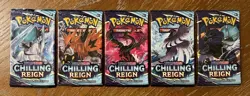 EMPTY Pokemon Chilling Reign Packs SW&SH Art Set (5) - NO CARDS - Image 1