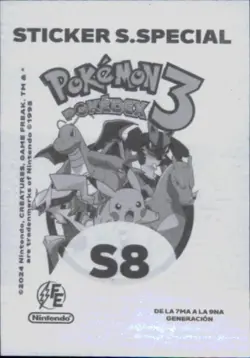 Pokemon Pokedex Sticker Album Card #S8 Snorlax Holographic - Image 2