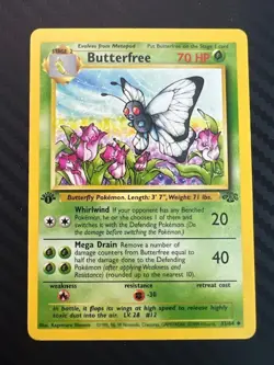 Pokemon TCG Jungle Butterfree Card 33/64 Regular 1st Edition Uncommon LP - Image 1