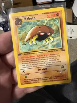 Pokemon TCG Kabuto Fossil 1st Edition Common Card 50/62 Regular - Image 1
