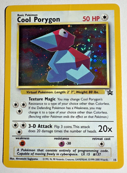 Pokemon TCG Cool Porygon Rare Holo Card #15 Promo Series W/SWIRL 🌀 - Image 1