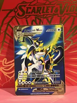 Pokemon gold metal Inspired Card Arceus Vmax For Display Art Gift - Image 1