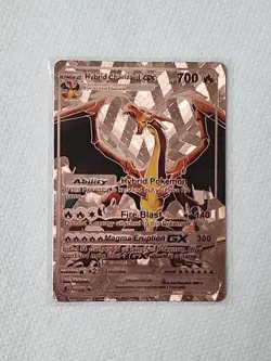 Hybrid Charizard GX Full Art Rose Gold Foil Fan Art Display Card HP 700 Pokemon - Image 1