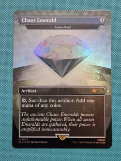 Chaos Emerald (7037) White Foil - Lotus Petal - Sonic Secret Lair - Magic MTG NM - Image 1