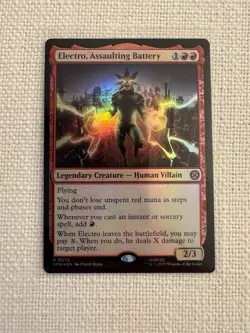 Electro, Assaulting Battery Foil R0076 Spider-Man MTG Magic the Gathering NM - Image 1