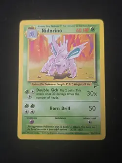 Nidorino 054/130 Base Set 2 Regular WOTC Vintage Pokemon TCG Lightly Played - Image 1