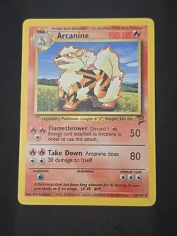Arcanine 033/130 Base Set 2 Regular WOTC Vintage Pokemon TCG Lightly Played - Image 1