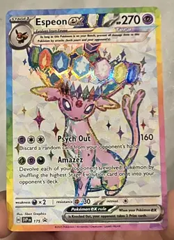 Pokemon TCG Espeon ex 175 Promo Set Prismatic Evolutions Portuguese Rare Card - Image 1