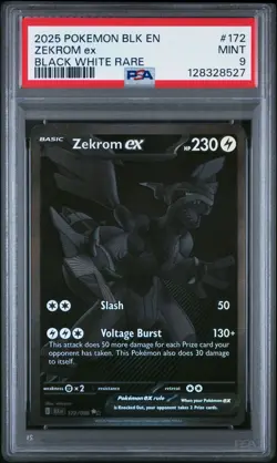 Pokemon 2025 Zekrom ex 172/086 Black White Rare Black Bolt MINT PSA 9 - Image 1