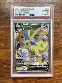 Pokemon TCG: Battle Styles - Tyranitar V 155/163 Alternate Alt Art [PSA 10] GEM - Image 1