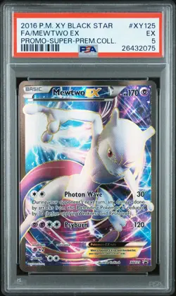 Pokemon Full Art Holo Mewtwo EX XY125 PSA 5 EX Generations Super Premium Promo - Image 3