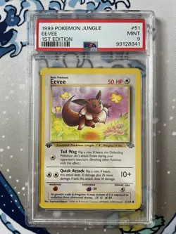 PSA 9 Pokemon TCG 1999 Eevee 51/64 Jungle 1st Edition - Image 1