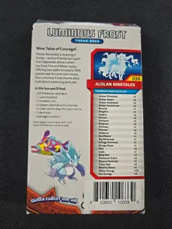 Pokemon Sun & Moon Burning Shadows Luminous Frost Theme Deck Alolan Ninetales 820650802362 - Image 2