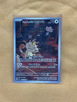 Team Rockets Meowth 203/182 SV10: Destined Rivals NM Pokemon TCG - Image 1