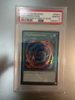 Yu-Gi-Oh! Prismatic Ultimate Rare 1st Edition Polymerization RA02-EN047 PSA 10 - Image 1