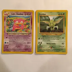 Vintage Pokemon Card Lot of 5 Neo Destiny Scyther Light Slowbro Non-Holo NM - Image 1