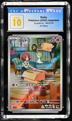 CGC 10 Pristine | Pokemon Japanese Scarlet ex Ralts Art Rare 083/078 Card - Image 1