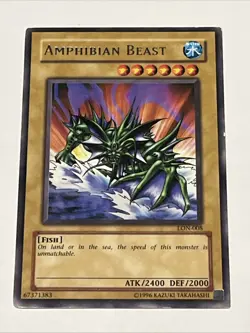 Amphibian Beast LON-008 Unlimited Rare MP Moderate Play Yu-Gi-Oh! Card - Image 1