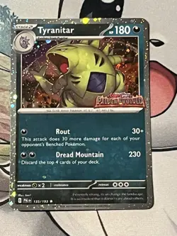BELLY SWIRL 🌀💫 Tyranitar 135/193 Pokemon Paldea Evolved Stamped Promo Card - Image 3