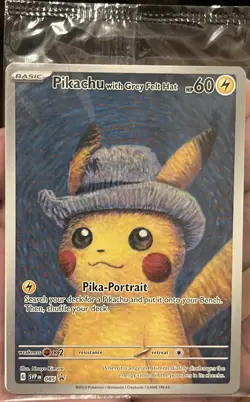 Pikachu with Grey Felt Hat 085 Sv: Scarlet & Violet Promo Card Van Gogh Sealed - Image 3