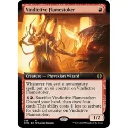 VINDICTIVE FLAMESTOKER (EXTENDED ART) X4 Phyrexia: All Will Be One ONE Magic MTG - Image 1