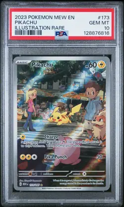 2023 POKEMON MEW EN-151 ILLUSTRATION RARE #173 PIKACHU PSA 10 - Image 1
