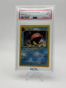 PSA 9 Pokemon 2001 1st Edition Neo Discovery Kabuto Common #56 - Image 1