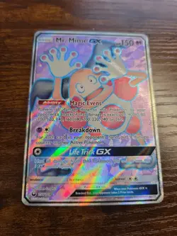 Pokemon TCG Mr. Mime GX Full Art Celestial Storm 156/168 Holo Ultra Rare - Image 1