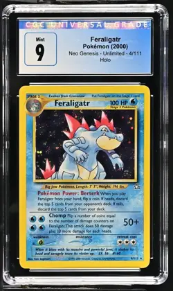 2000 Pokemon Neo Genesis Feraligatr #4 CGC 9 - Image 1