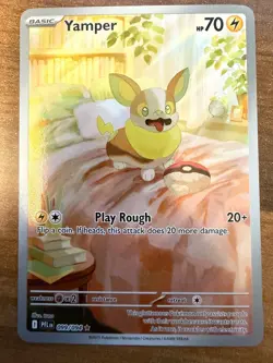 Yamper 099/094 Illustration Rare Pokemon mega Phantasmal Flames NM - Image 1