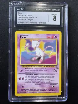 Mew Pokemon (2000) Black Star League Promo #8 CGC 8 - Image 1