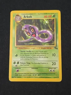 Arbok 31/62 Fossil Regular WOTC Vintage Pokemon TCG Lightly Played - Image 1