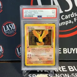 1999 POKEMON FOSSIL MOLTRES-HOLO 1ST EDITION PSA7 - Image 1