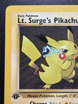 1st Edition Lt. Surge's Pikachu 81/132 Gym Heroes Pokemon Card Rare LP - Image 3