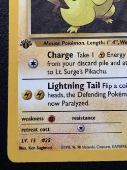 1st Edition Lt. Surge's Pikachu 81/132 Gym Heroes Pokemon Card Rare LP - Image 5