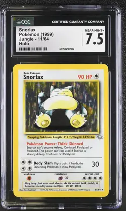CGC 7.5 Snorlax 1999 Jungle 11/64 Holo Pokemon Card - Image 1