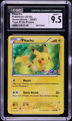 CGC 9.5 Pikachu Holo Toys R Us Promo Generations 2016 Pokemon Card #26 - Image 1
