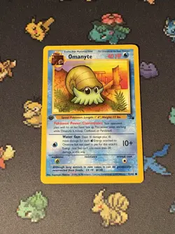 Pokemon Cards Omanyte 52/62 Fossil FIRST EDITION WOTC - (HP) - Image 1