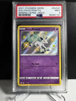 Pokemon! PSA 9 Galarian Ponyta SV047/SV122 - Shining Fates - Shiny Holo - Mint - Image 1