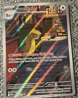 Gumshoos 153/132 Full Art Holo Illustration Rare Mega Evolution Pokemon 2025 NM - Image 1