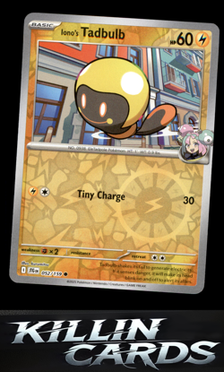 Reverse Holofoil Iono's Tadbulb 052/159 Pokemon Common SV09: Journey Together Ca - Image 1