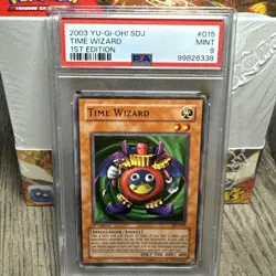 2003 Yu-Gi-Oh! SDJ Time Wizard 1st Edition PSA 9 Mint - Image 5