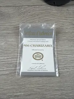 23K Gold Plated #06 Charizard Card 1999 Burger King Pokemon Ball Complete - Image 4