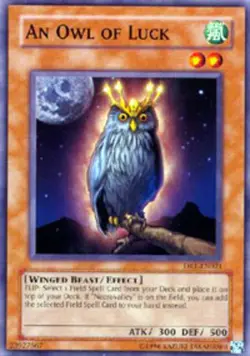 An Owl of Luck - DR1-EN021 - Common - Unlimited Edition Near Mint Yugioh! Card - Image 1