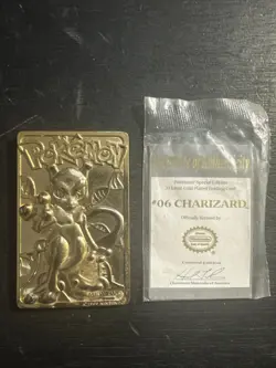 23K Gold Plated CHARIZARD Trading Card 1999 Burger King Pokemon - Image 1