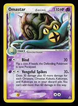 Omastar 13/110 Holo Rare EX Holon Phantoms Pokemon Card - Image 1
