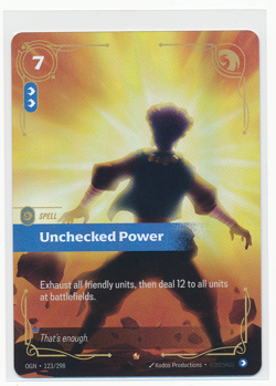 Riftbound League Of Legends Origins Epic Foil Unchecked Power 123/298 NM Card - Image 1